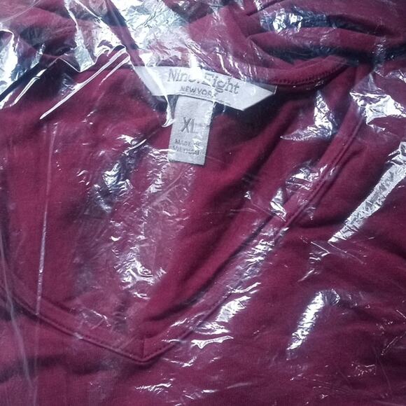 ❄️2/$5❄️[B4] Nine.Eight Cold Shoulder Burgundy Relaxed Blouse, Size XL - Picture 5 of 5